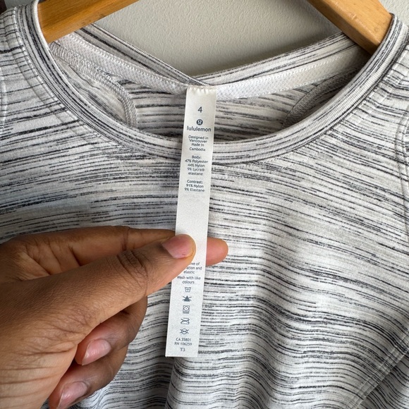 Lululemon Athletica Women's Heathered Gray Long Sleeve Top - Picture 4 of 5